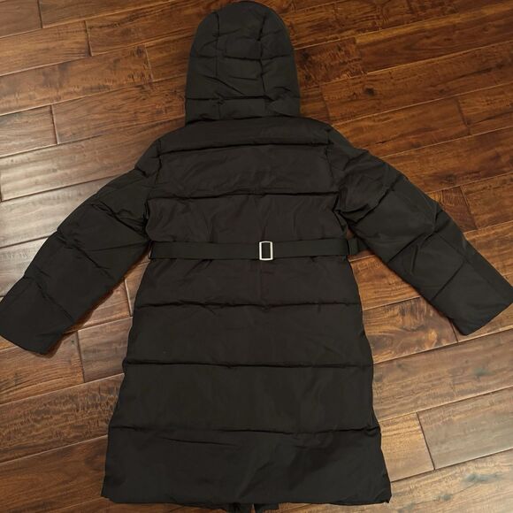 Rebecca Minkoff Belted Quilted Longline Hooded Puffer Coat - Picture 8 of 12